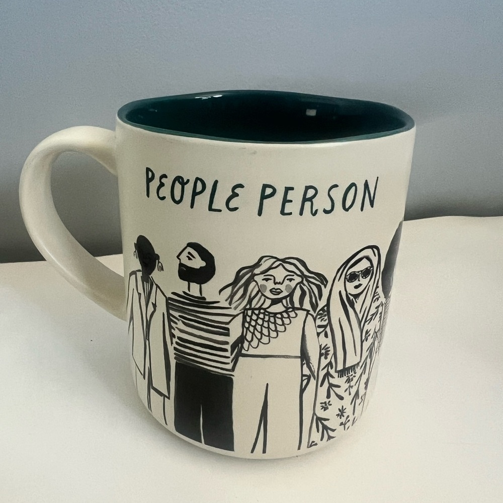 Opal House Stoneware People Person Black White Mug 16oz